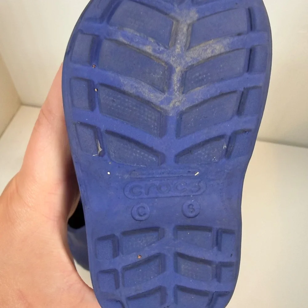 Crocs‎ Kids Handle It Rain Boots Blue Waterproof Pull On C6